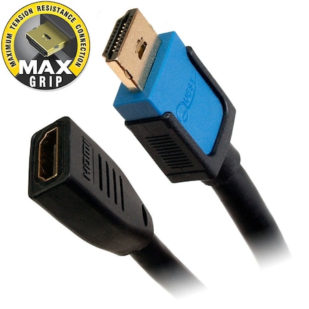 Quest Technology International Hdmi(M-F) Maxgrip 4K2K High Speed Extension Cable W/ Ethernet - 12 Ft HDI-2212